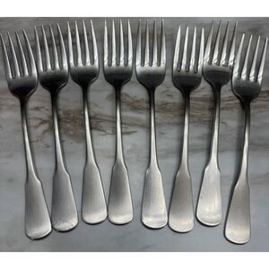 8 Oneida MINUTE MAN Colonial Boston SSS Stainless‎ Satin Salad Forks